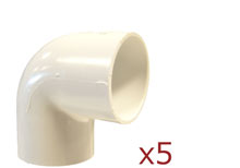 Dura 1.25 in. 90 Degree Slip Elbow 5 pack 406-012x5