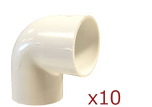 Dura 1.5 in. 90 Degree Slip Elbow 10 pack 406-015x10