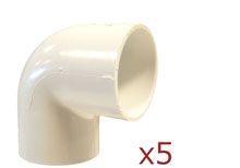 Dura 1.5 in. 90 Degree Slip Elbow 5 pack 406-015x5