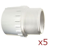 Dura 1.5 in. Male Adapter Mipt 5 pack 436-015x5