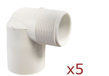 Dura 1.5 in. Mipt Street Elbow 5 pack 410-015x5