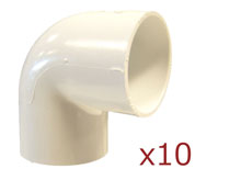 Dura 90 Degree Elbow 2-1-2 in. Slip 10 pack 406-025x10