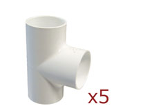 Dura Tee 1.5 in. Slip 5 pack 401-015x5 