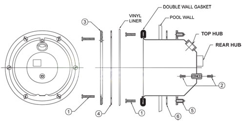 Pentair Small Rear Niche 3/4 in. Hub Vinyl Fiberglass 78242200