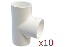 Dura Tee 2-1-2 in. Slip 10 pack 401-025x10